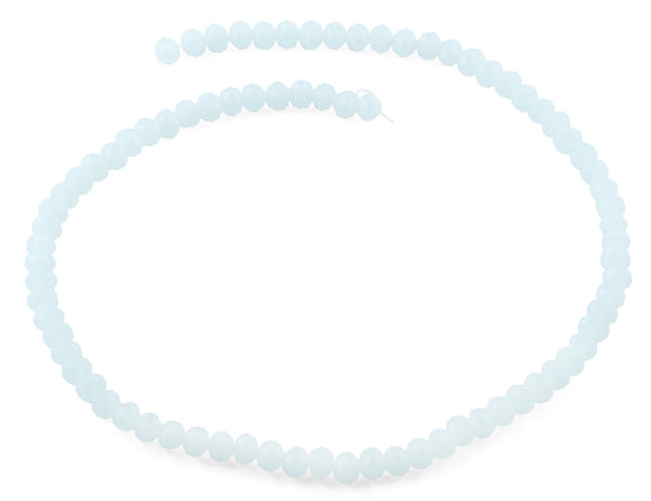 6-8mm Blue Frost Faceted Rondelle Glass Beads