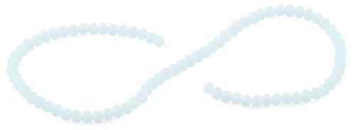 6-8mm Blue Frost Faceted Rondelle Glass Beads