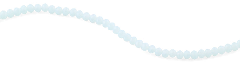6-8mm Blue Frost Faceted Rondelle Glass Beads
