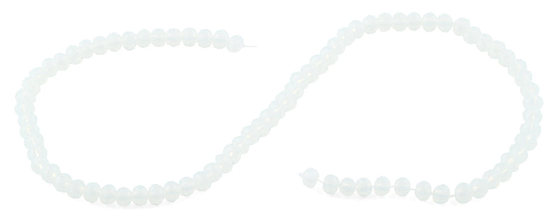6-8mm Clear Faceted Rondelle Glass Beads