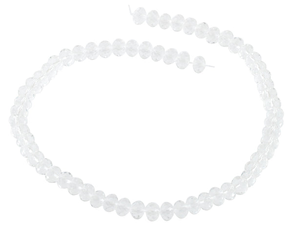 6-8mm Clear Faceted Rondelle Crystal Beads