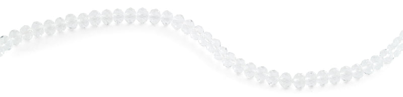 6-8mm Clear Faceted Rondelle Crystal Beads