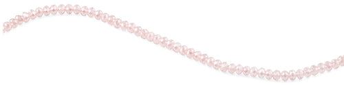 6-8mm Clear Rose Faceted Rondelle Glass Beads