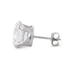 6 ct Sterling Silver Cz Stud Earrings 9mm