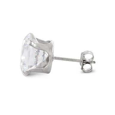 6 ct Sterling Silver Cz Stud Earrings 9mm