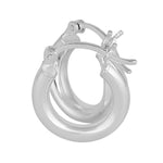 Sterling Silver 4.0MM x 16MM Hoop Earrings