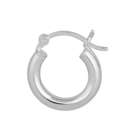 Sterling Silver 4.0MM x 16MM Hoop Earrings