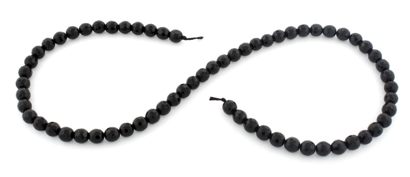 6mm Black Agate Faceted Gem Stone Beads