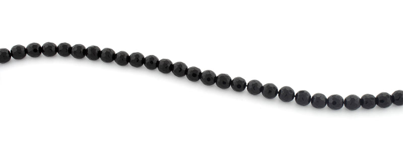 6mm Black Agate Faceted Gem Stone Beads