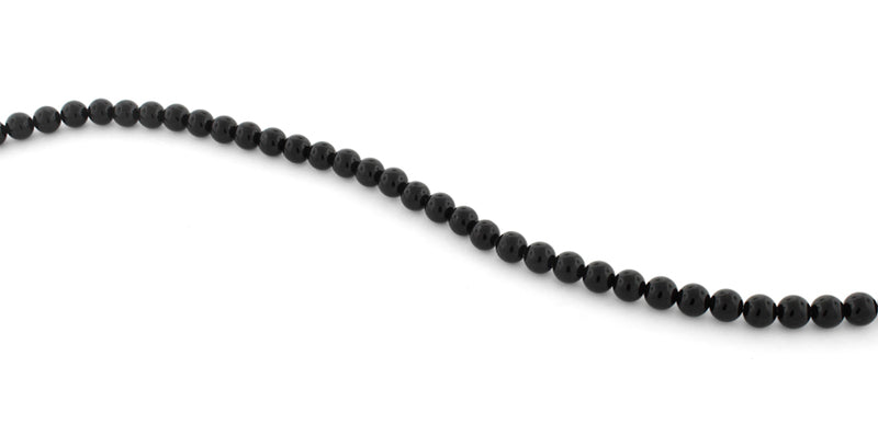 6mm Black Agate Round Gem Stone Beads