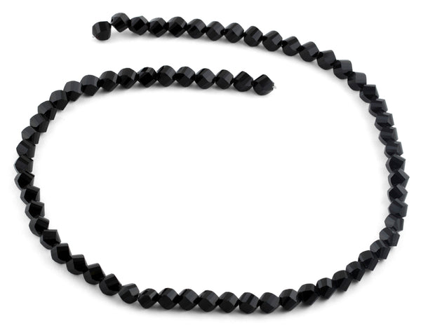 6mm Black Twist Faceted Crystal Beads