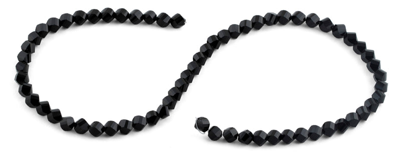 6mm Black Twist Faceted Crystal Beads
