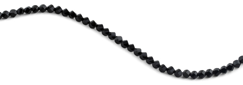 6mm Black Twist Faceted Crystal Beads