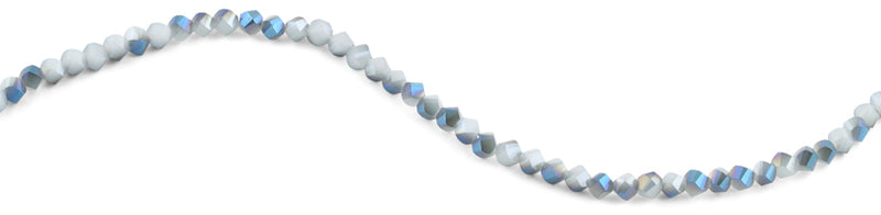 6mm Blue and Grey Twist Faceted Crystal Beads