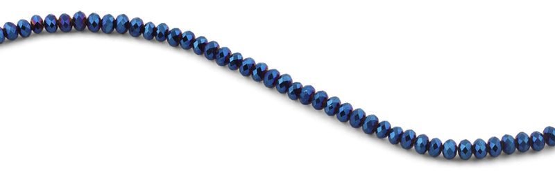6mm Blue Faceted Rondelle Crystal Beads