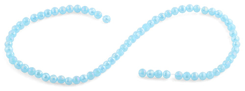 6mm Blue Faceted Round Crystal Beads