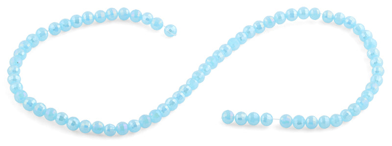 6mm Blue Faceted Round Crystal Beads