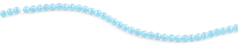 6mm Blue Faceted Round Crystal Beads