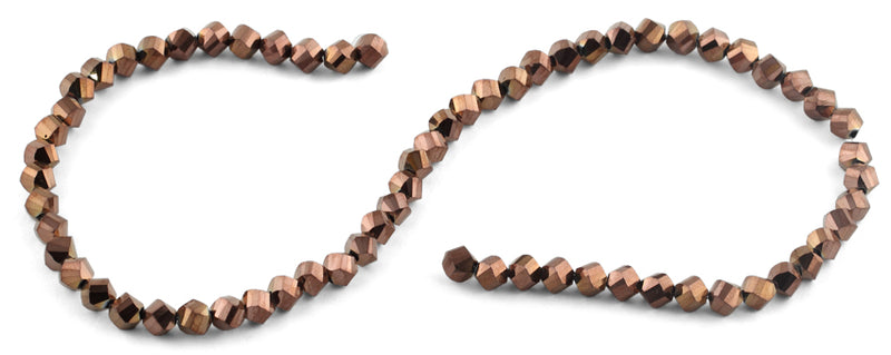 6mm Bronze Twist Faceted Crystal Beads