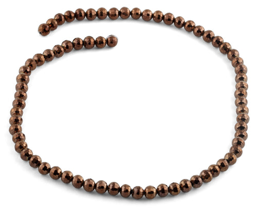 6mm Brown Blue Round Faceted Crystal Beads
