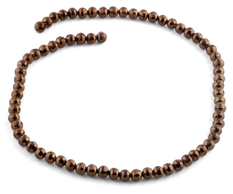 6mm Brown Blue Round Faceted Crystal Beads