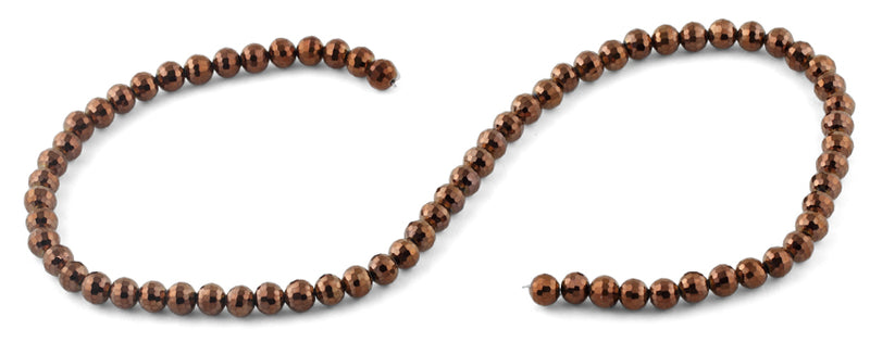 6mm Brown Blue Round Faceted Crystal Beads