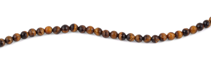 6mm Brown Tiger Eye Faceted Gem Stone Beads