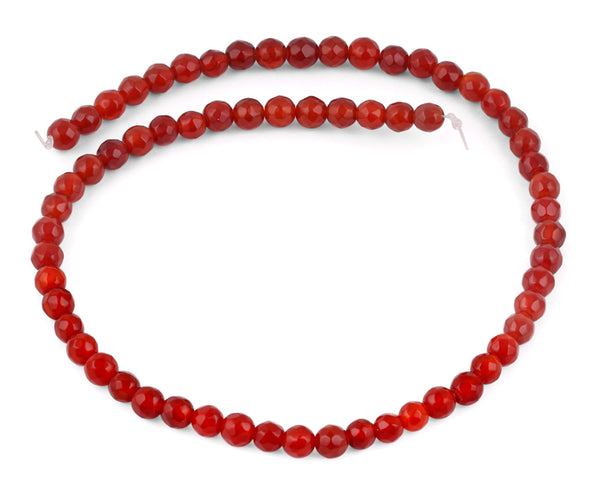 6mm Carnelian Faceted Gem Stone Beads