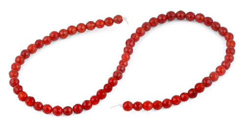 6mm Carnelian Faceted Gem Stone Beads