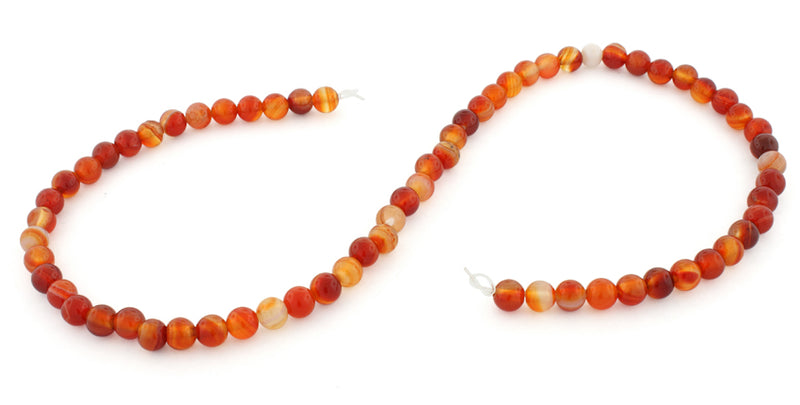 6mm Carnelian Round Gem Stone Beads