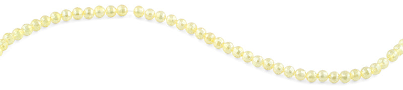 6mm Clear Yellow  Round Faceted Crystal Beads