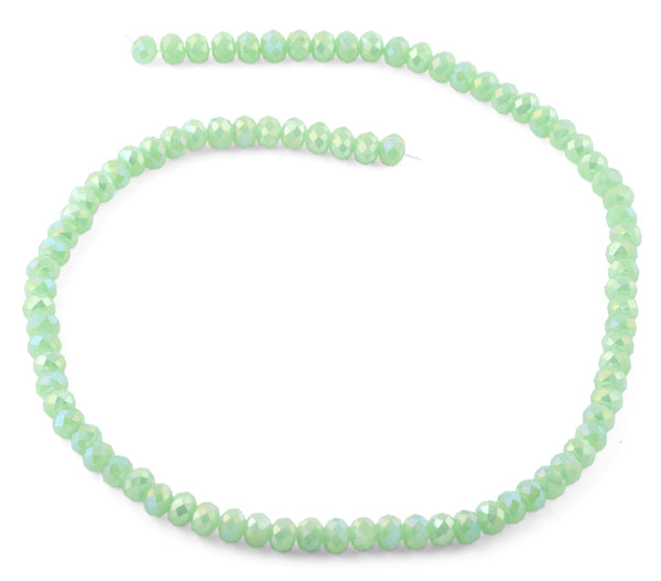 6mm Emerald Faceted Rondelle Crystal Beads