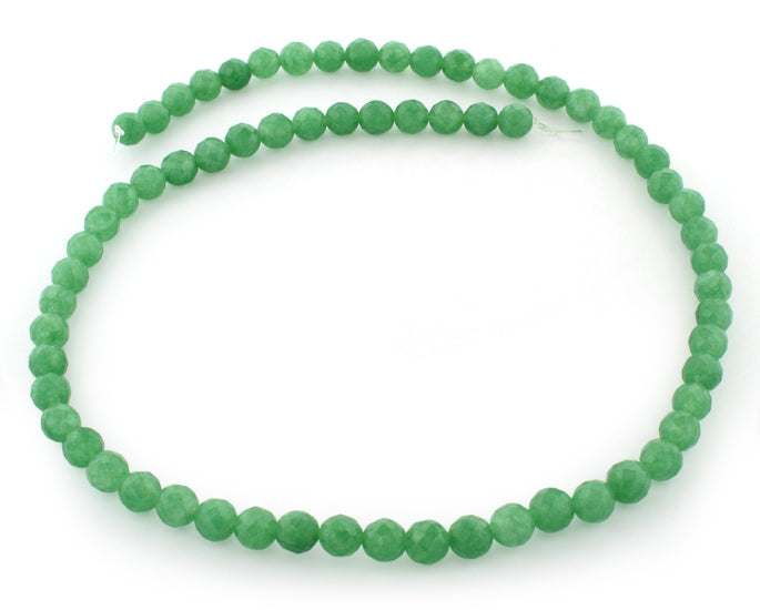 6mm Facet Round Green Aventurine Gem Stone Beads