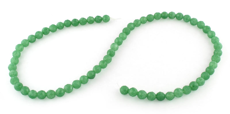 6mm Facet Round Green Aventurine Gem Stone Beads