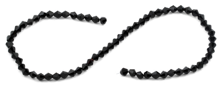 6mm Faceted Bicone Black Crystal Beads