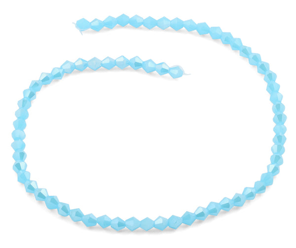 6mm Faceted Bicone Carribean Blue Crystal Beads