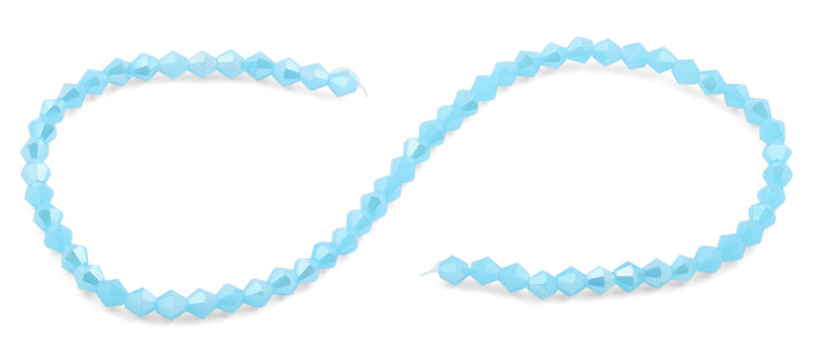 6mm Faceted Bicone Caribbean Blue Crystal Beads