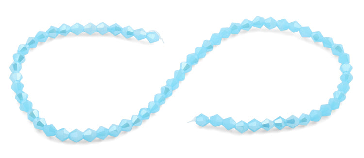 6mm Faceted Bicone Carribean Blue Crystal Beads