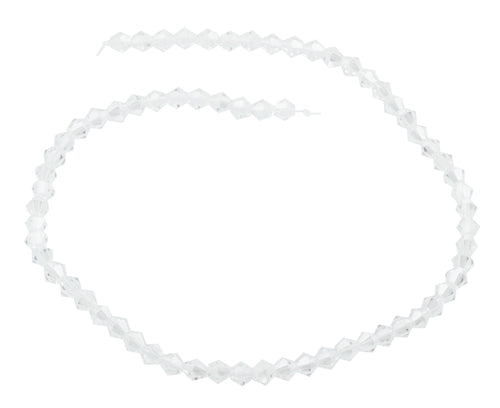6mm Faceted Bicone Clear Crystal Beads