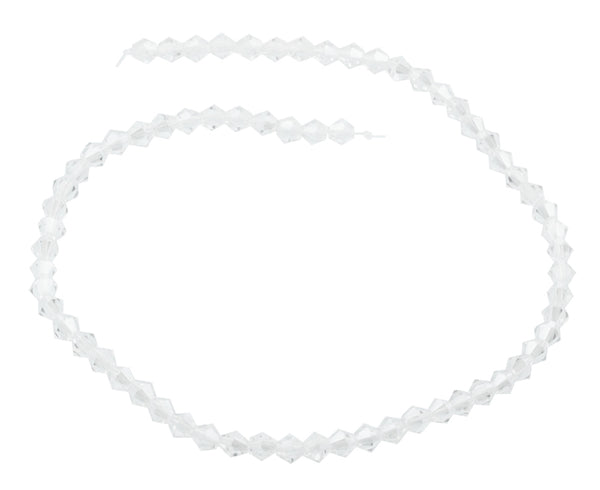 6mm Faceted Bicone Clear Crystal Beads