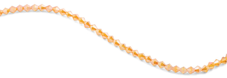 6mm Faceted Bicone Tangerine Crystal Beads