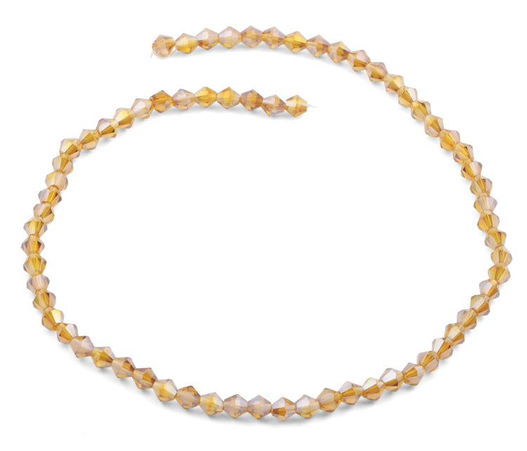 6mm Faceted Bicone Topaz Crystal Beads