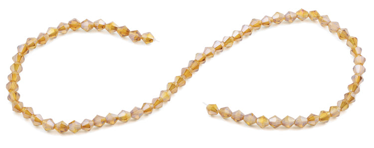 6mm Faceted Bicone Topaz Crystal Beads