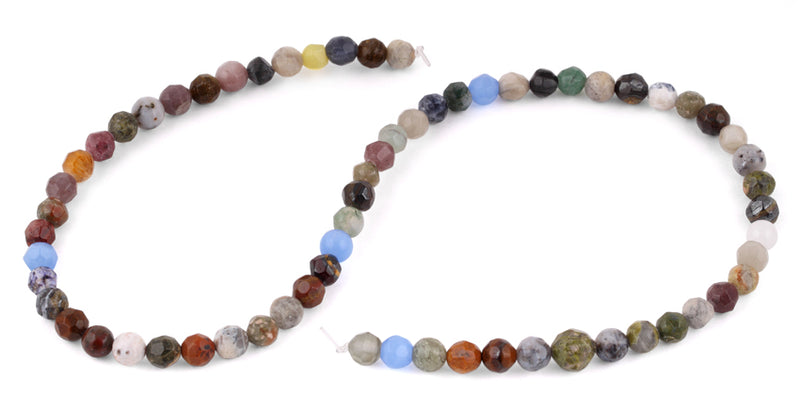 6mm Faceted Multi-Stones Gem Stone Beads