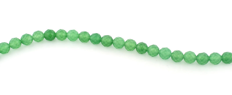 8mm Faceted Round Green Aventurine Gem Stone Beads