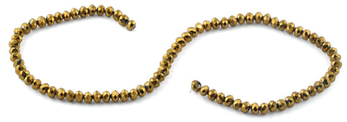 6mm Gold Faceted Rondelle Crystal Beads