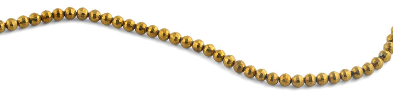 6mm Gold Faceted Round Crystal Beads