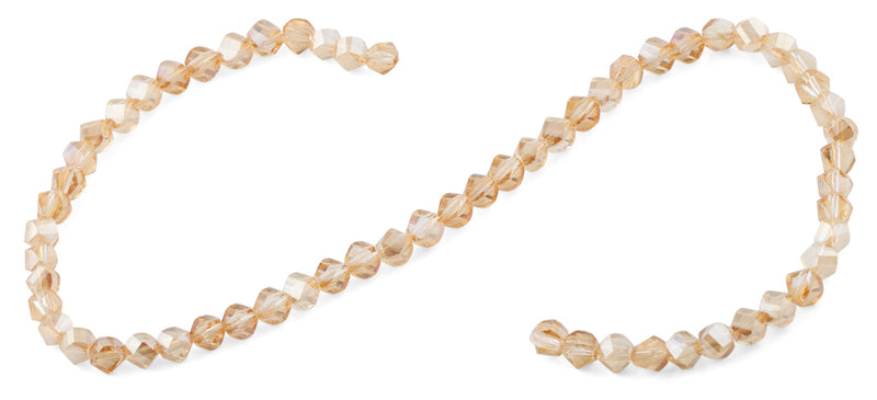 6mm Gold Twist Faceted Crystal Beads