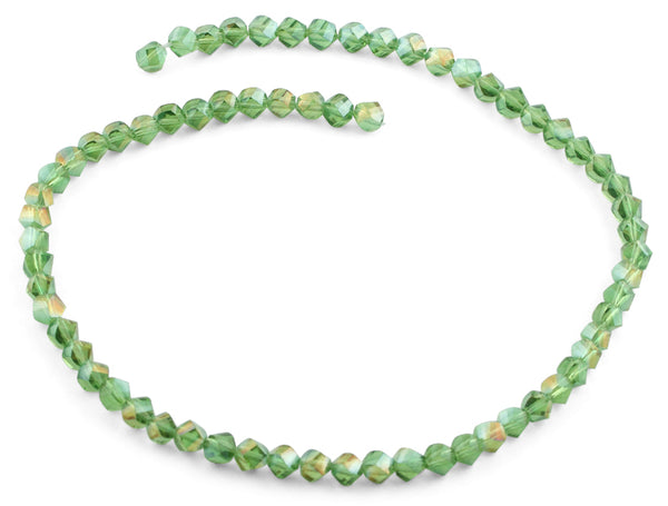 6mm Green Twist Faceted Crystal Beads