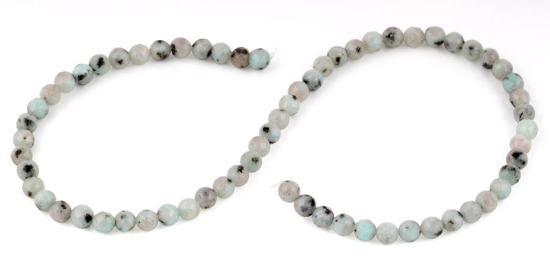 6mm Kiwi Faceted Gem Stone Beads